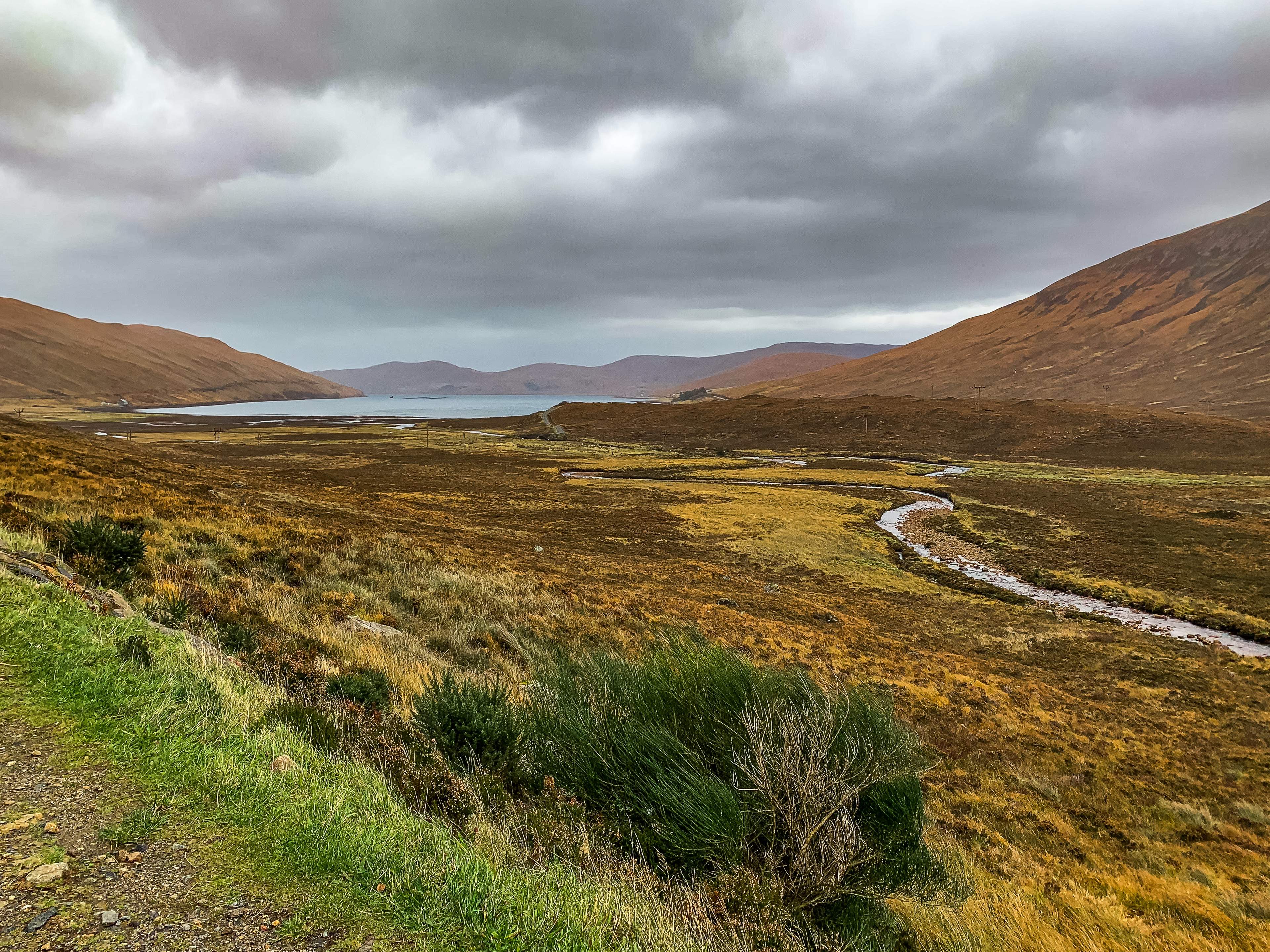Driving through Scottish Highlands, UK