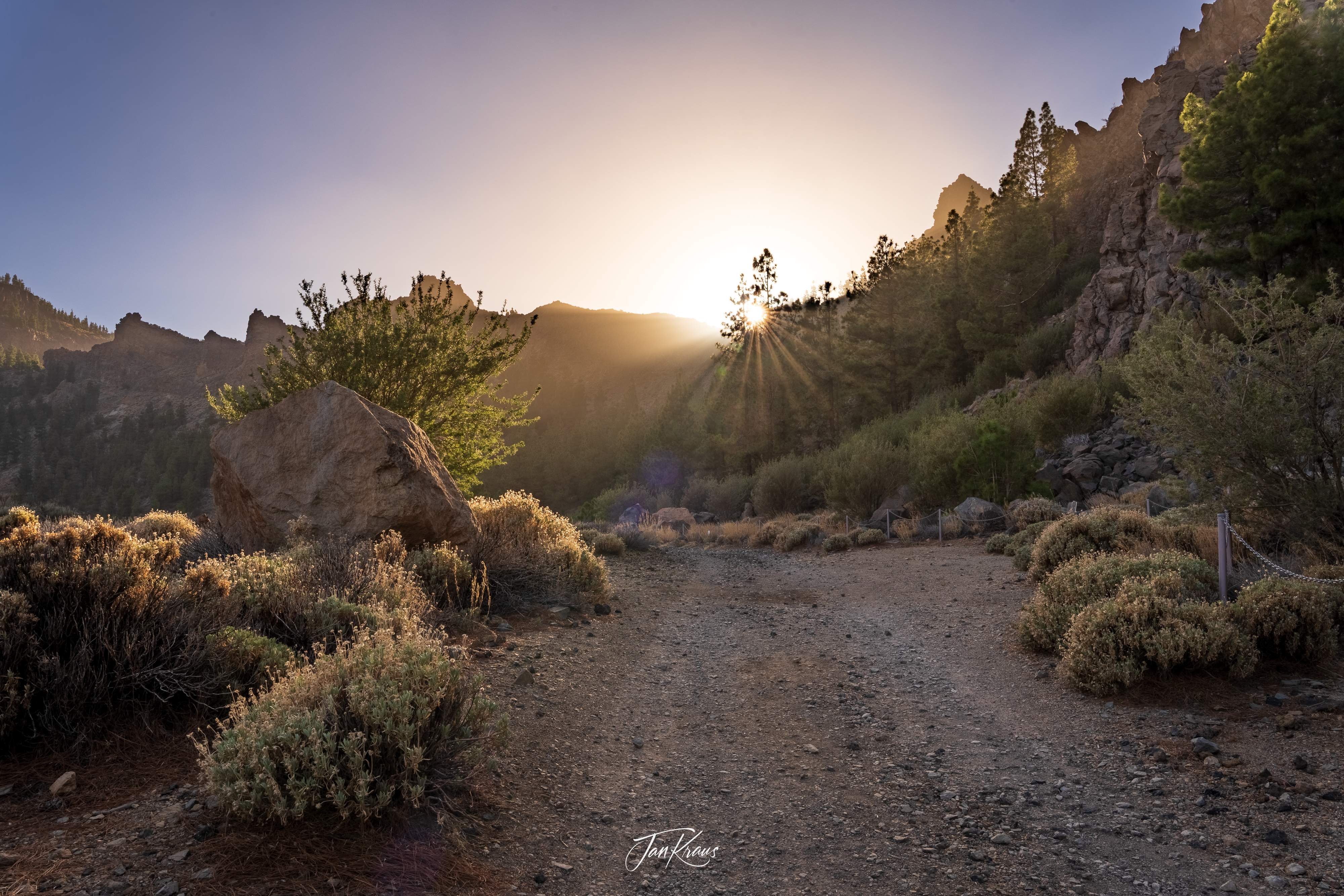Sunset captured at the hiking trail at El Teide Caldera, Tenerife, Canary Islands, Spain