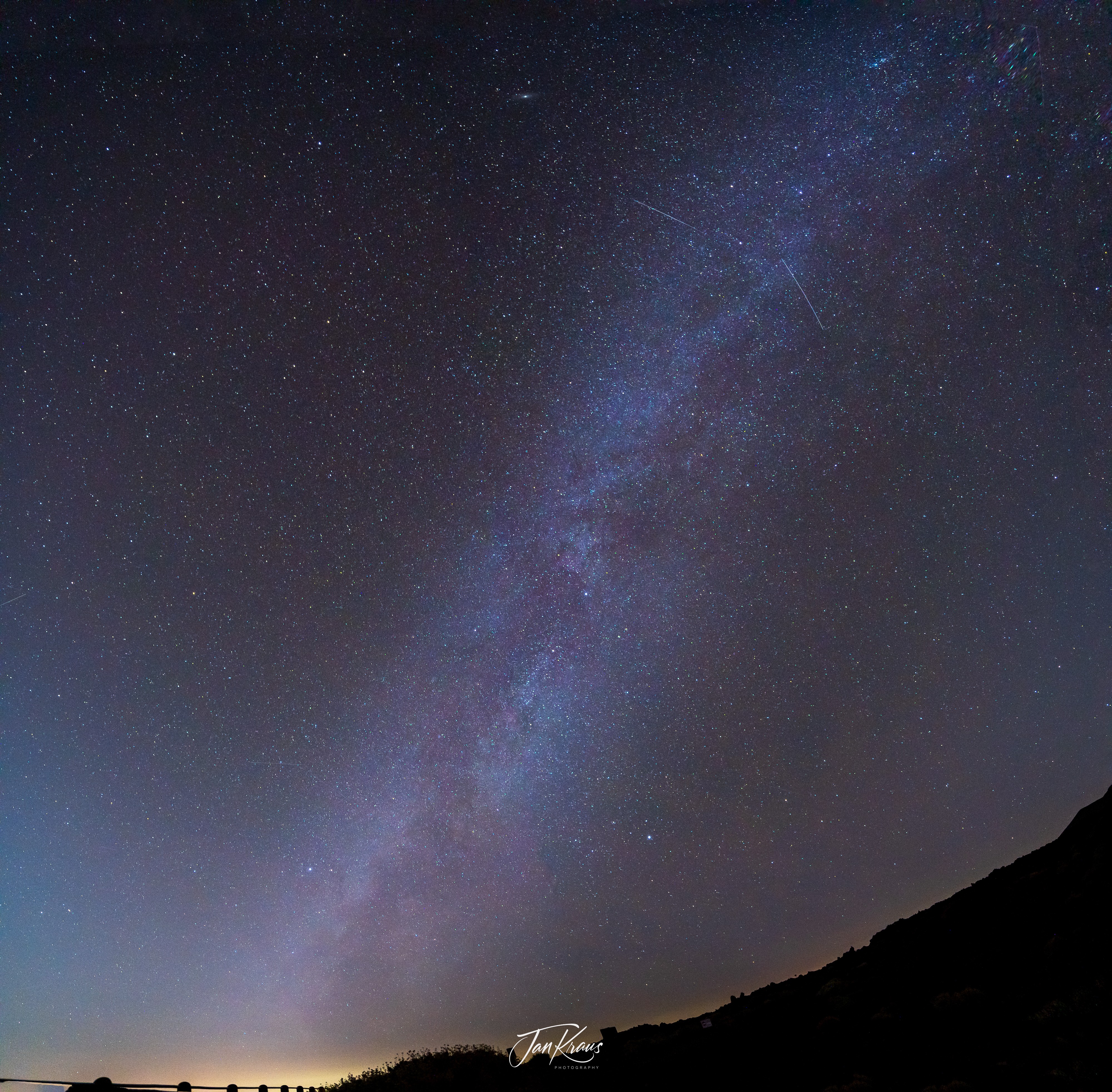 Night sky captured at the hiking trail at El Teide Caldera, Tenerife, Canary Islands, Spain