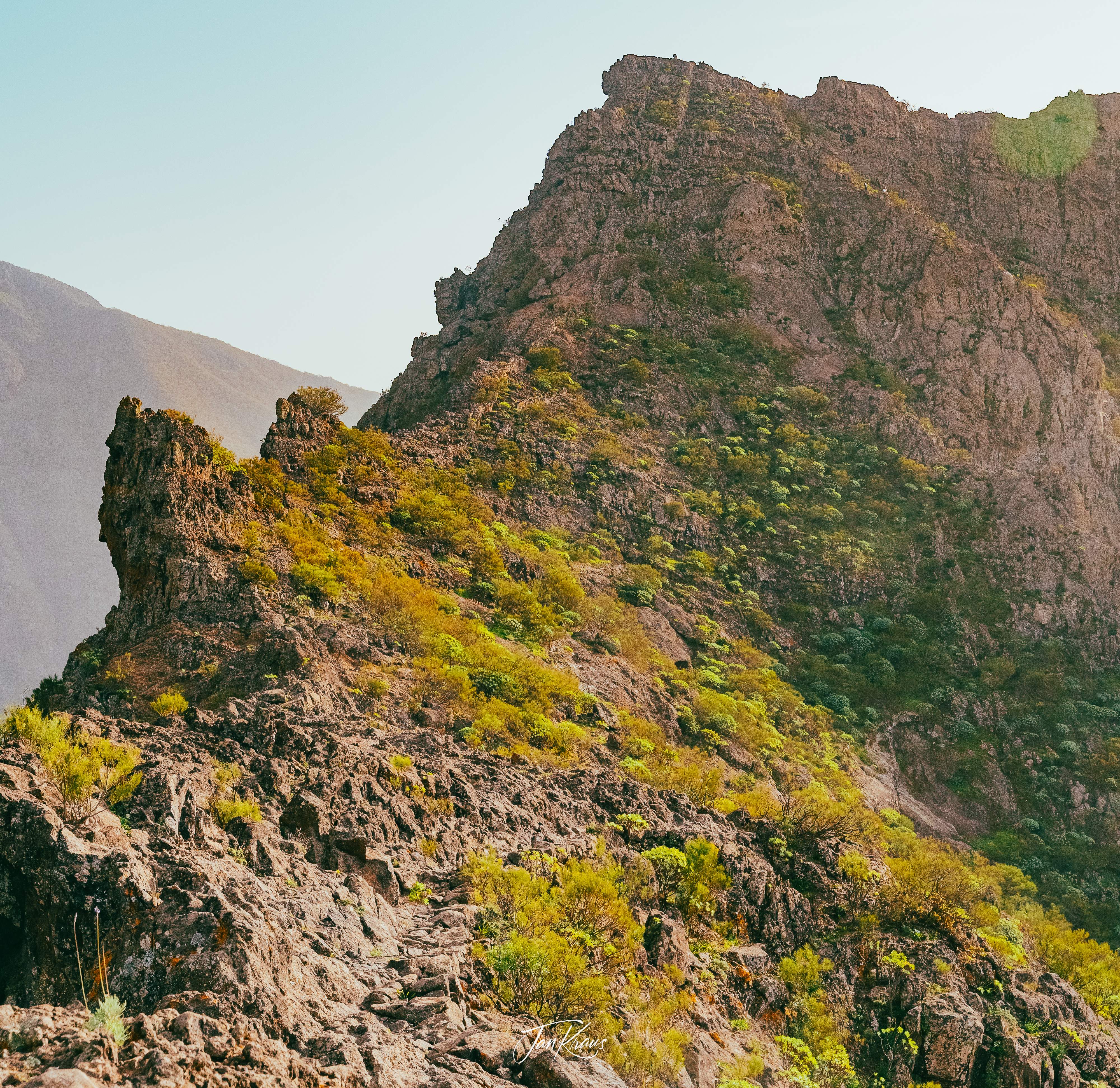 A view of the ridge trails for Morro de la Galera, Tenerife, Canary Islands, Spain