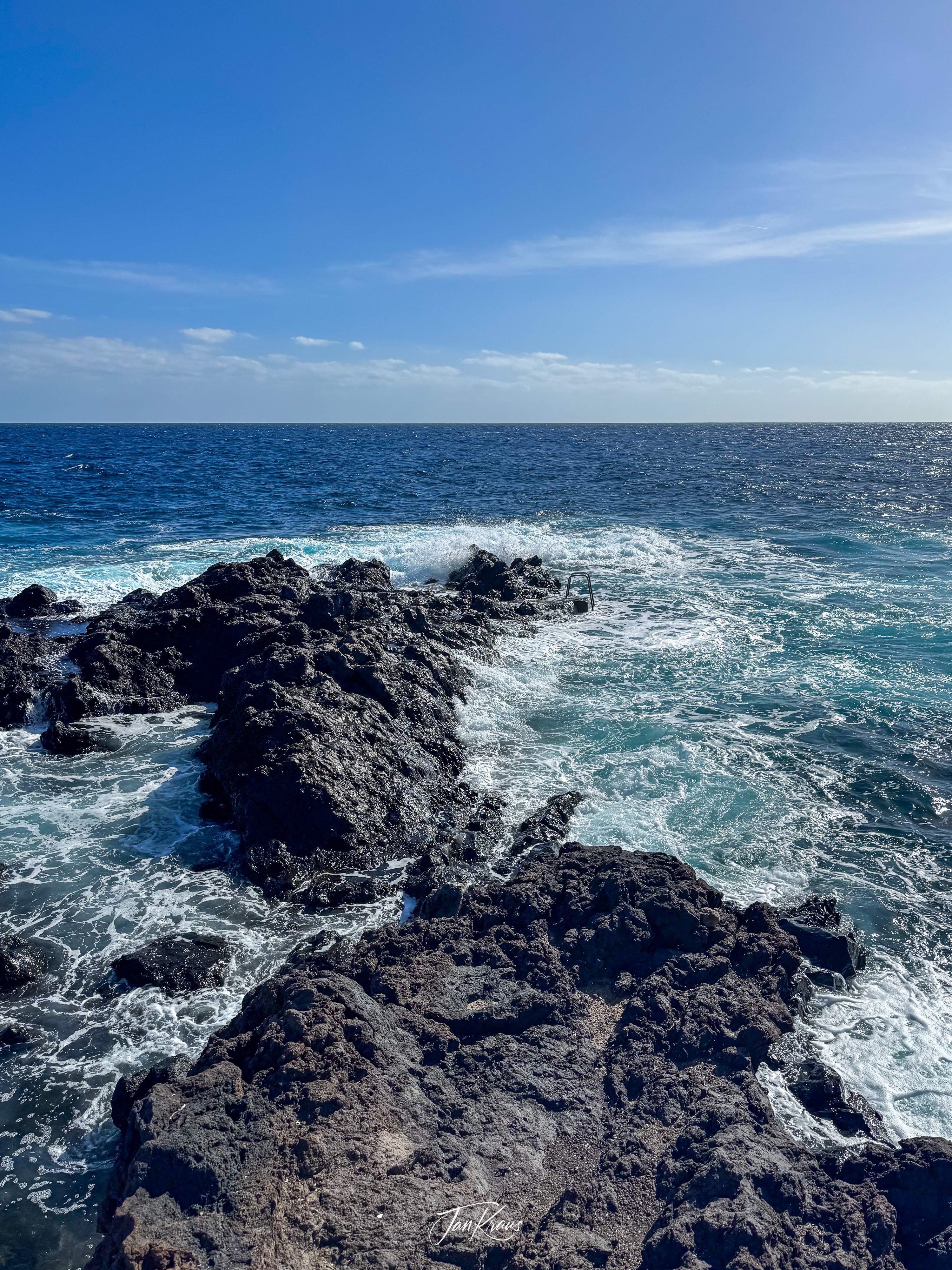 A view of the ocean from the east coast of Tenerife in El Tablado, Canary Islands, Spain