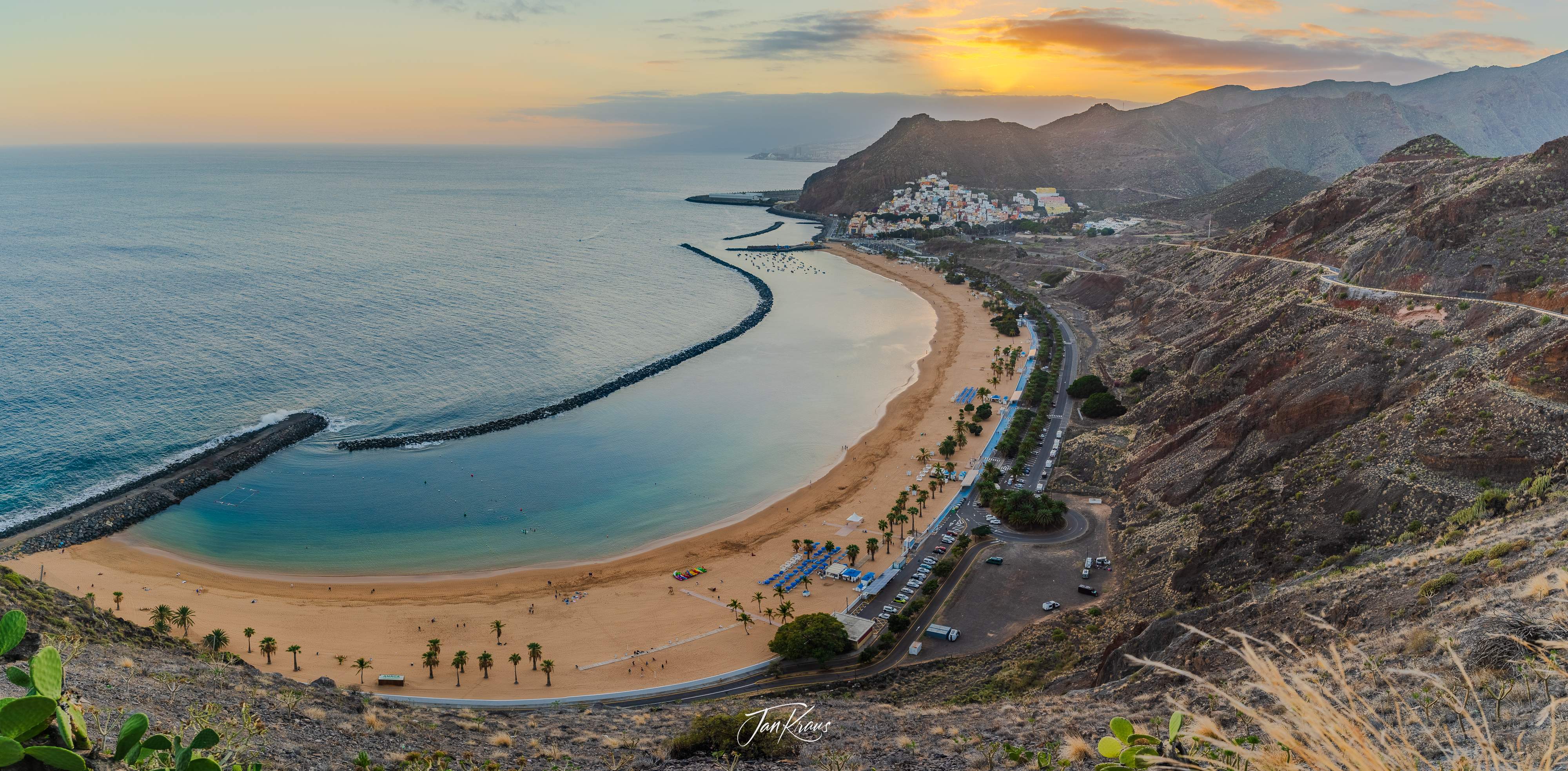 A view of Playa de las Teresitas from the Mirador Playa de las Teresitas, Tenerife, Canary Islands, Spain