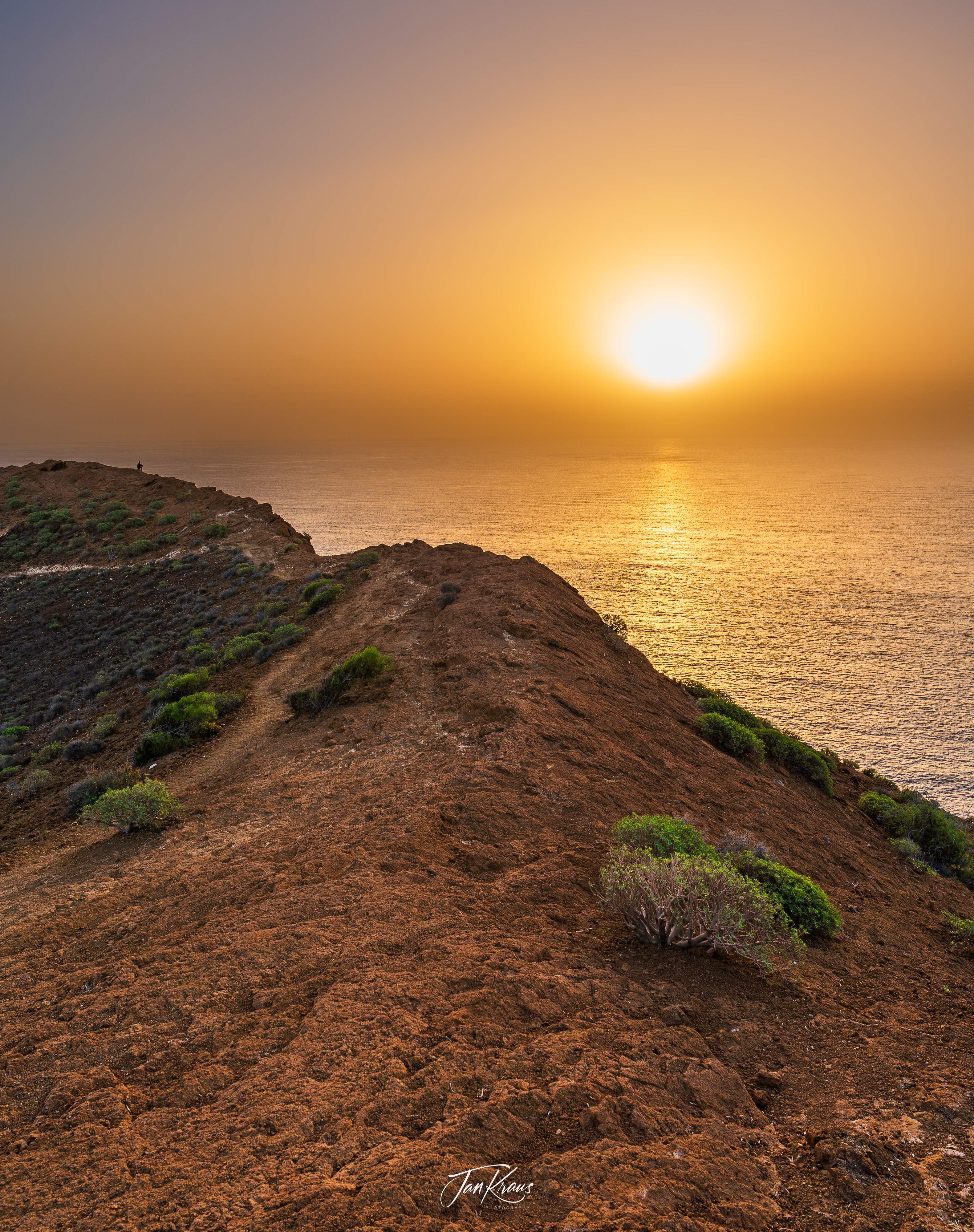 Stunning colours of the sunrise, captured at Montaña Amarilla, Tenerife, Canary Islands, Spain.