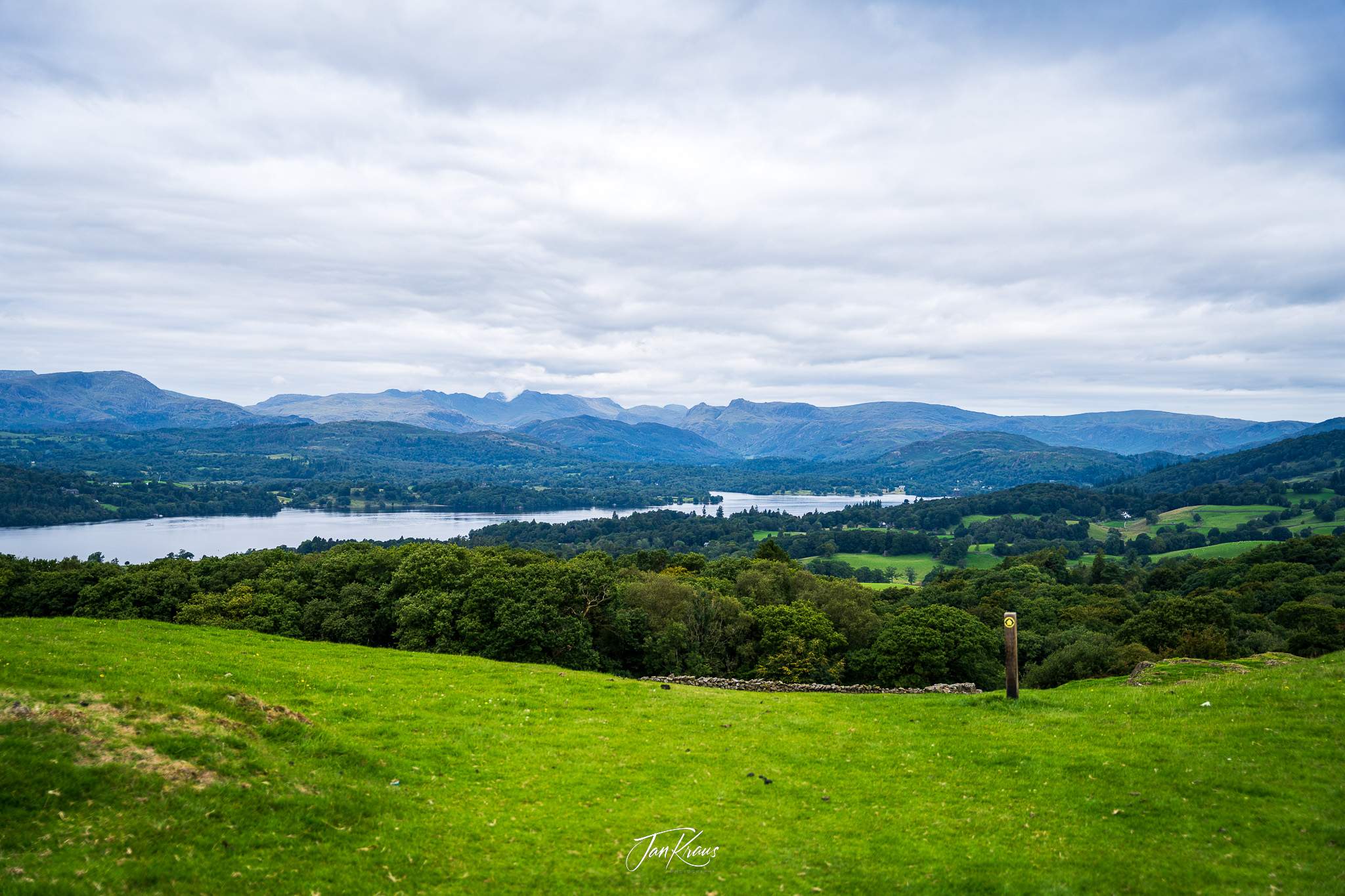 Views from Orrest Head walk at Windermere, Lake District, England, UK